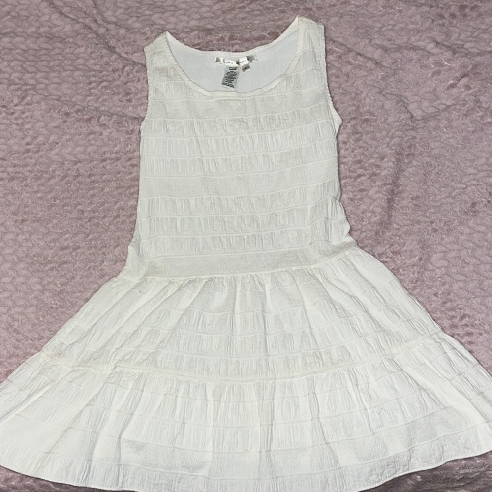 Max Studio White Textured Midi Dress